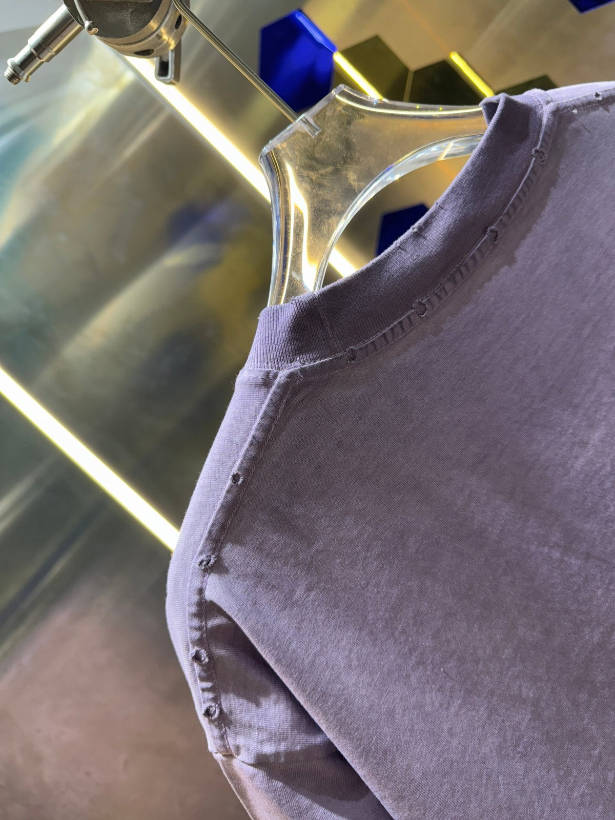 Spring and summer new washing water abrasion 320g round neck short sleeved shirt