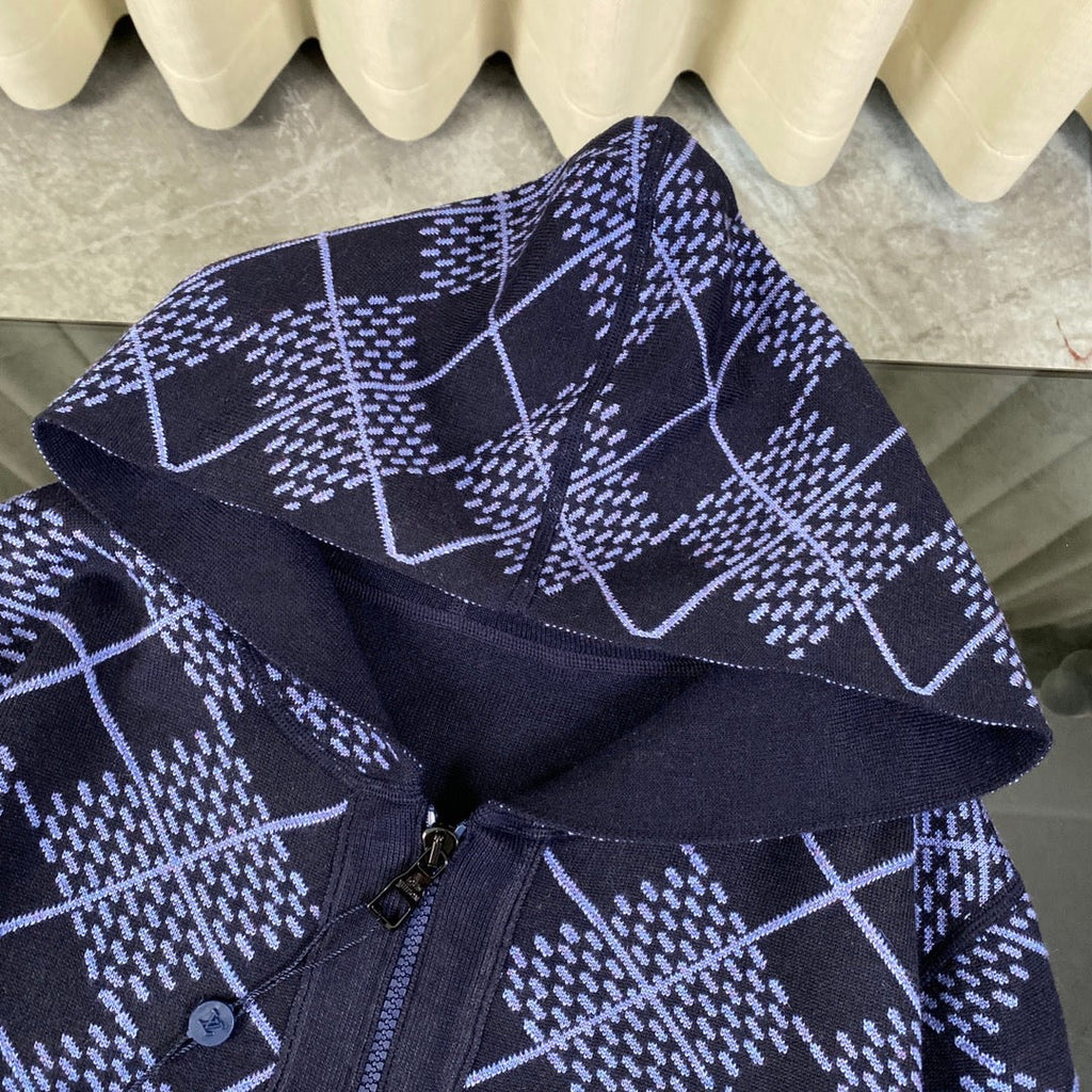 GeMan printed chest letter logo cardigan sweater