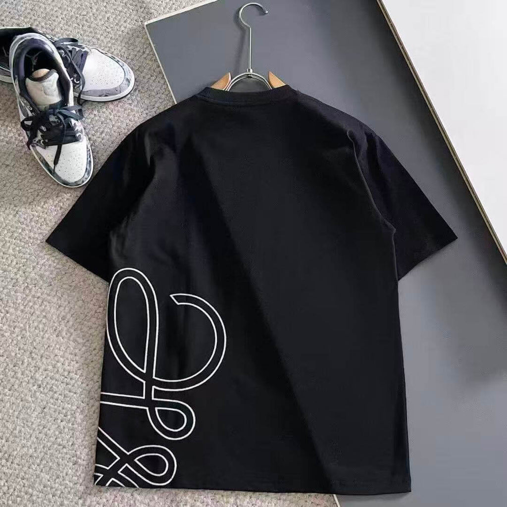 Grid Pattern Embroidered T-Shirt