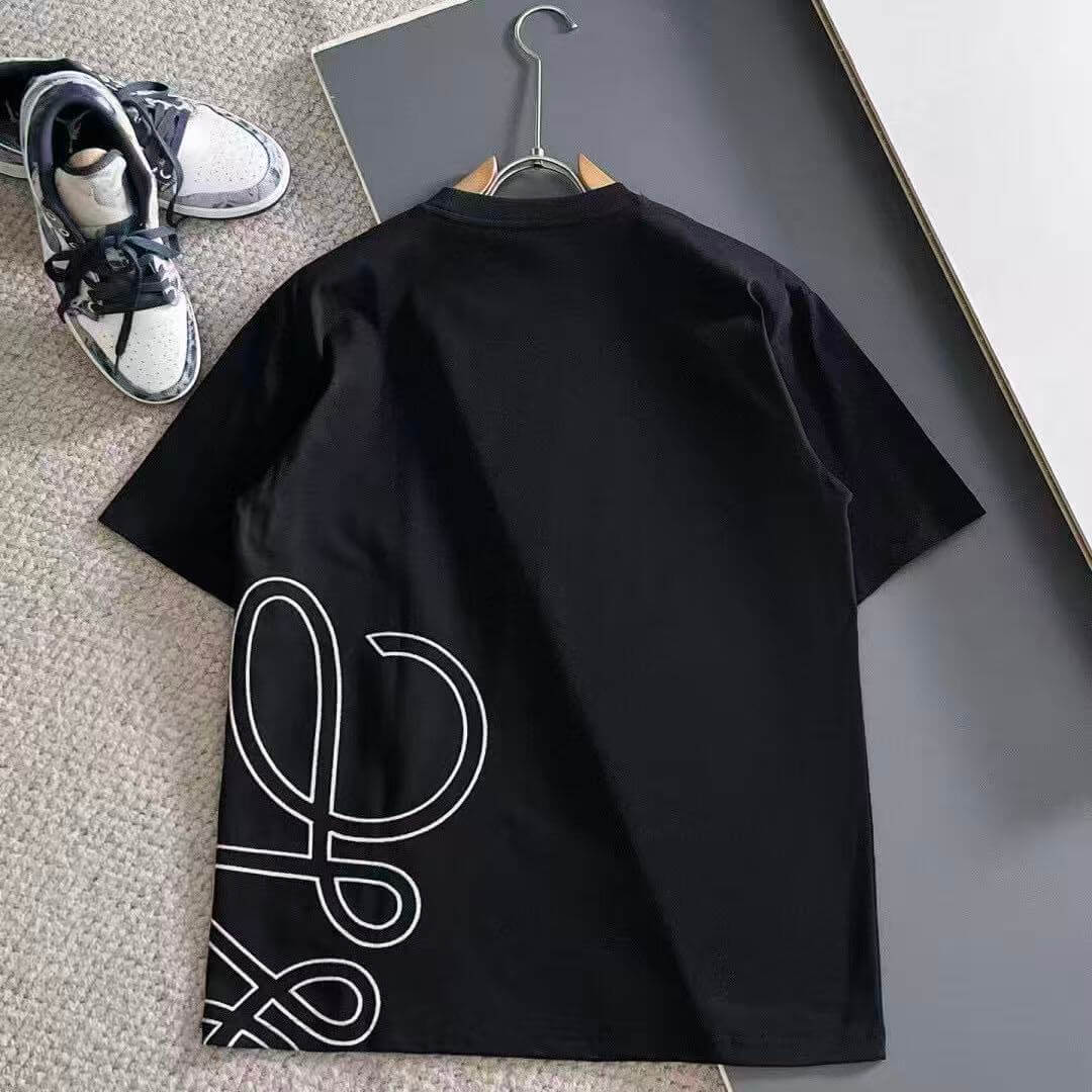 Grid Pattern Embroidered T-Shirt