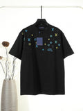 Contrast embroidered short sleeved shirt