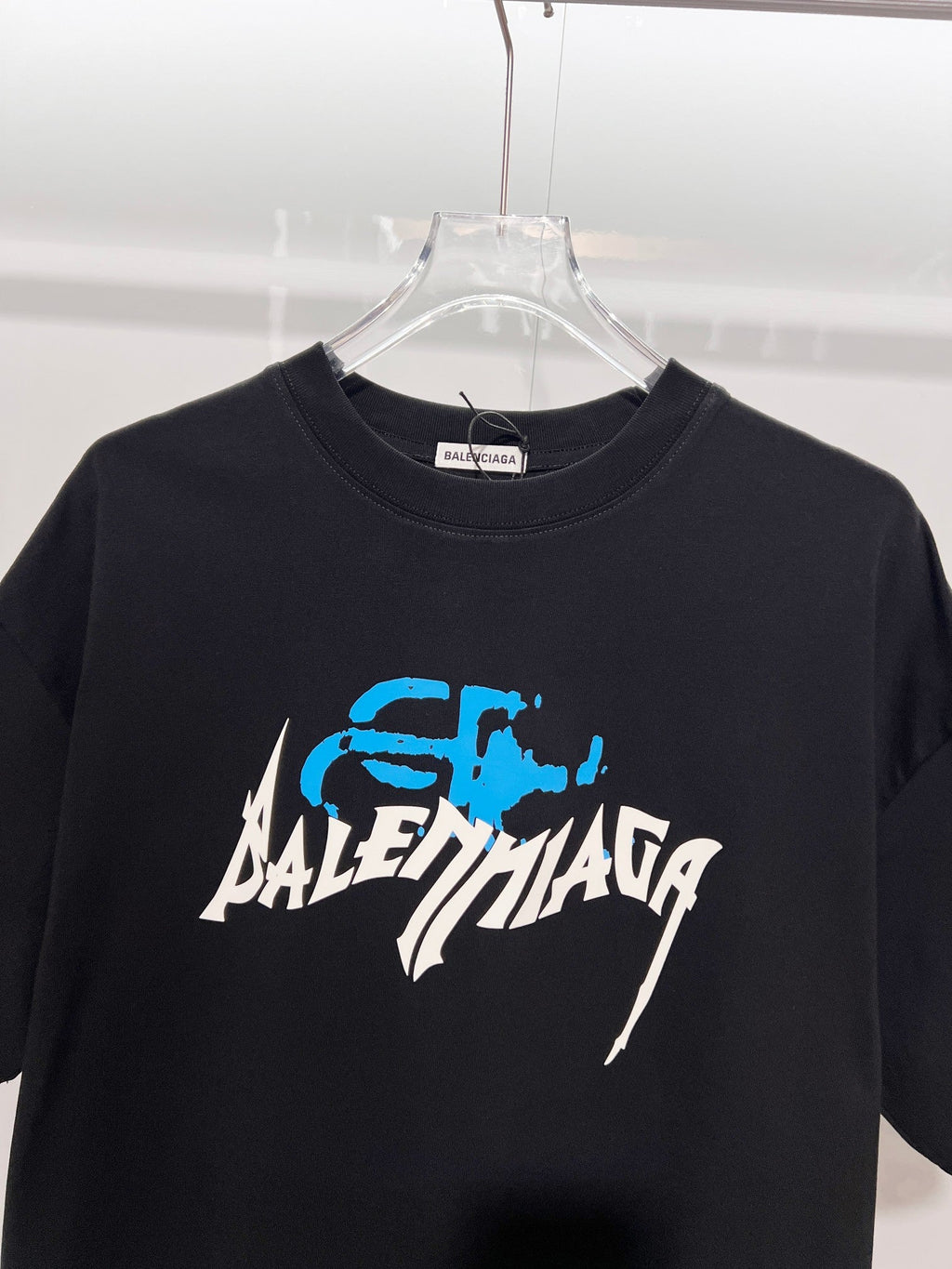 3D raised printed letter round neck T-shirt