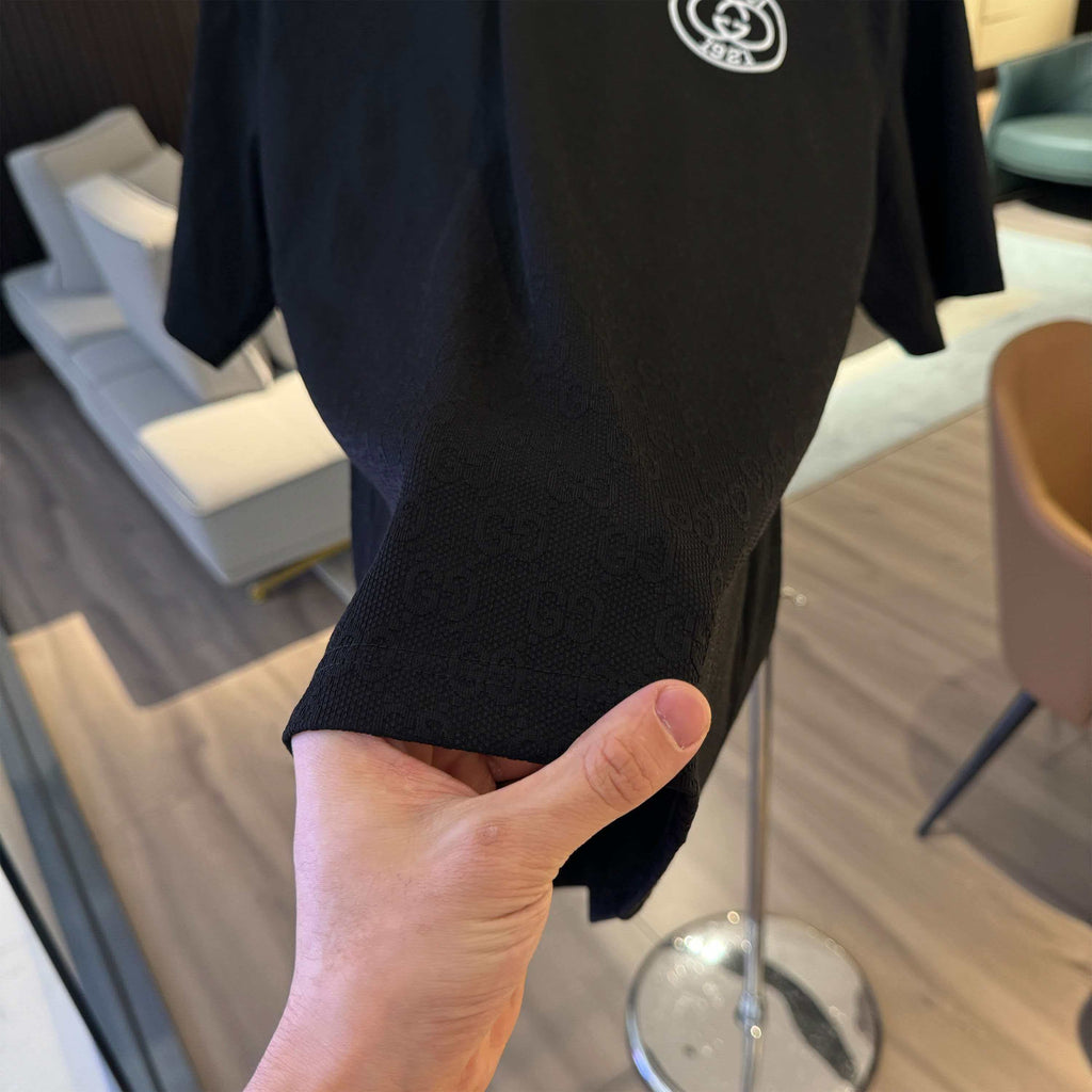 6ss New Embroidery Jacquard Craft Logo Letter Short Sleeve