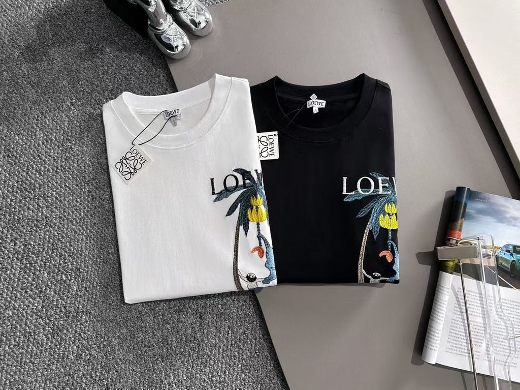 New embroidered letter T-shirt