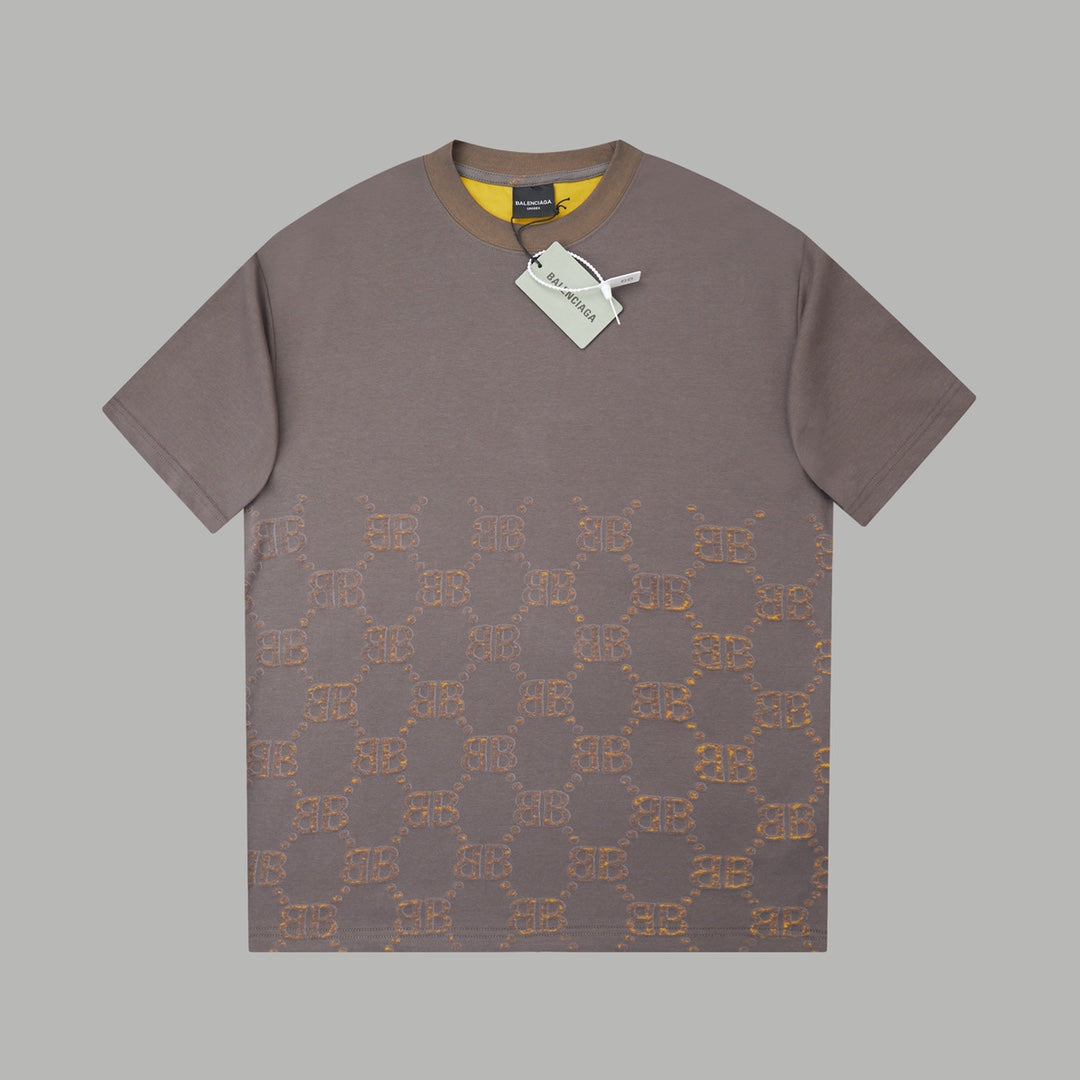 Classic logo burned jacquard short sleeved shirt
