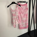 25 New Bikini Set, Animal Forest Print One-Piece Swimsuit + Beach Sun Skirt