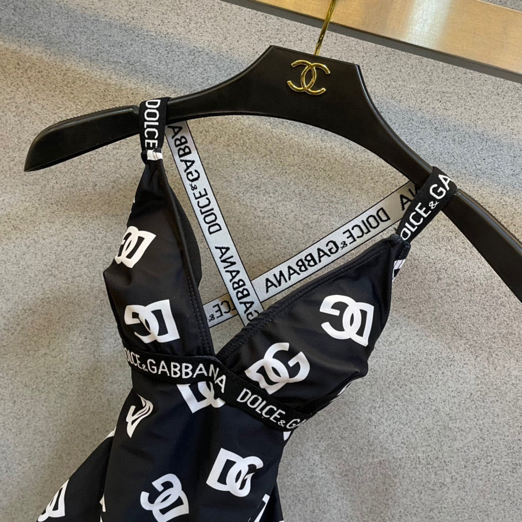 25 New Letters Print One-piece Swimsuit