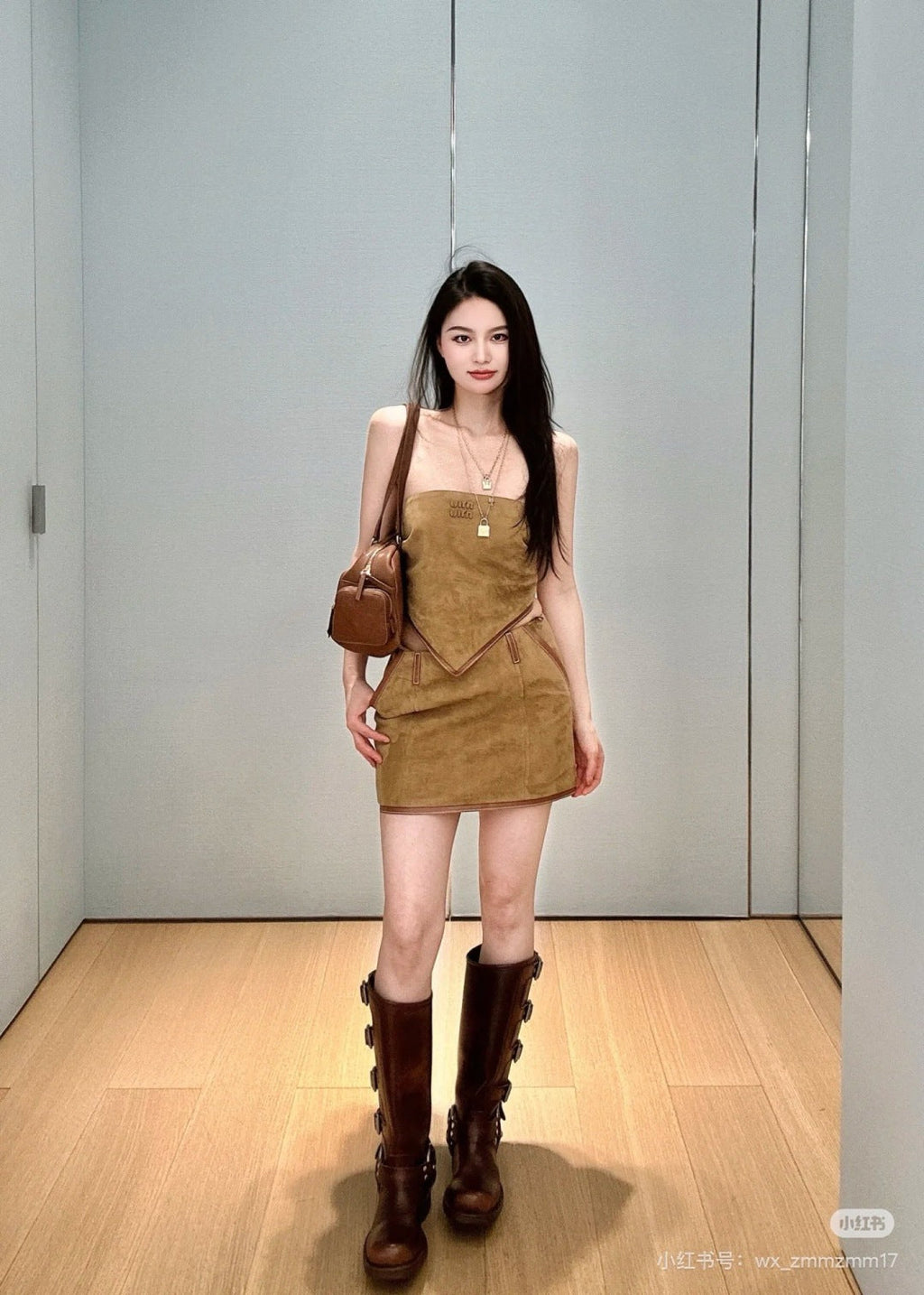 25ss suede tube top