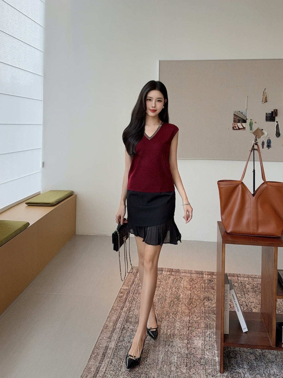 25fw v-neck vest