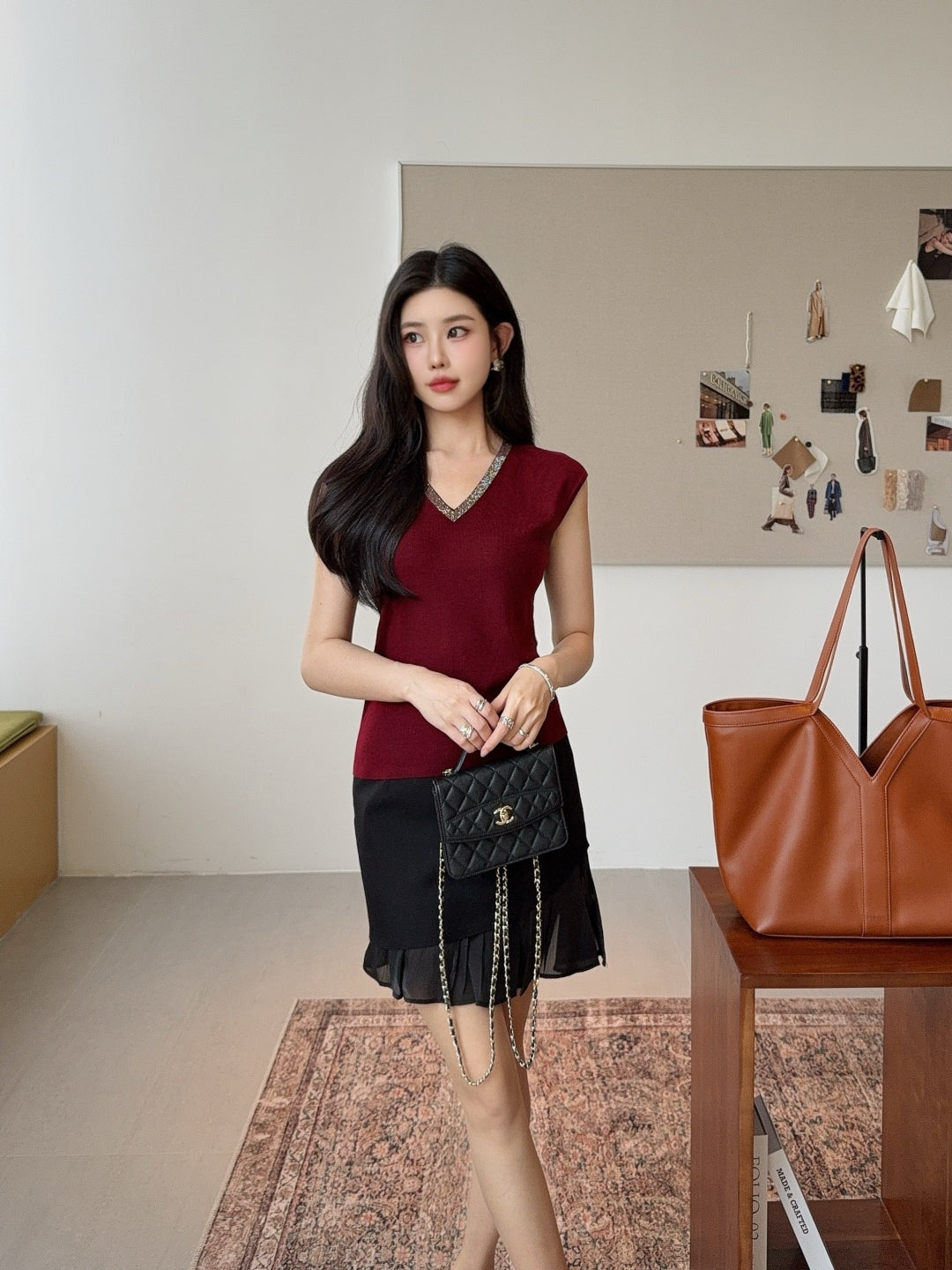 25fw v-neck vest