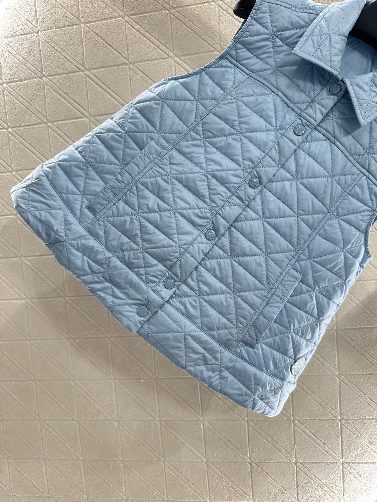 25fw new A-line rattan check cotton vest