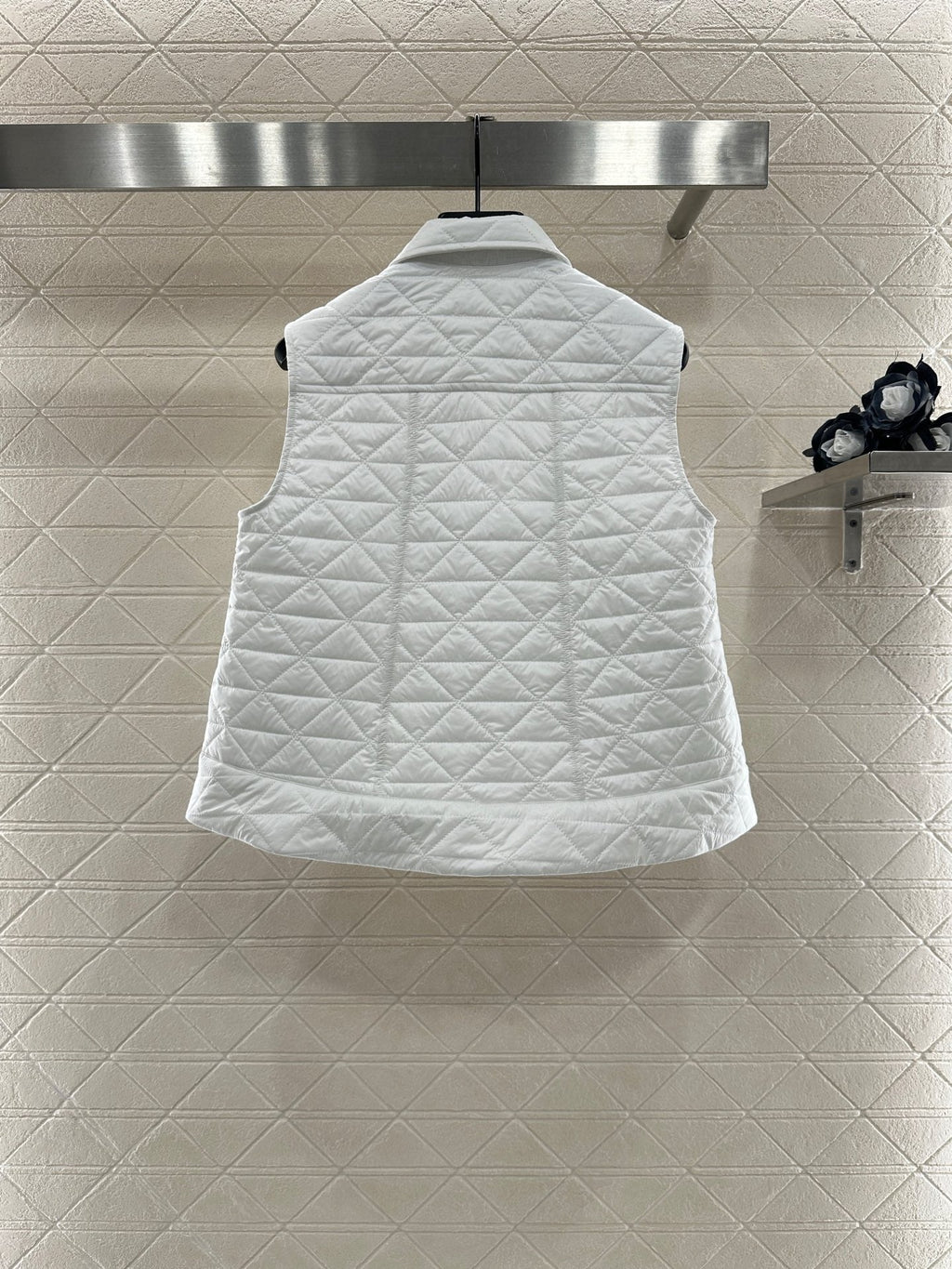 25fw new A-line rattan check cotton vest