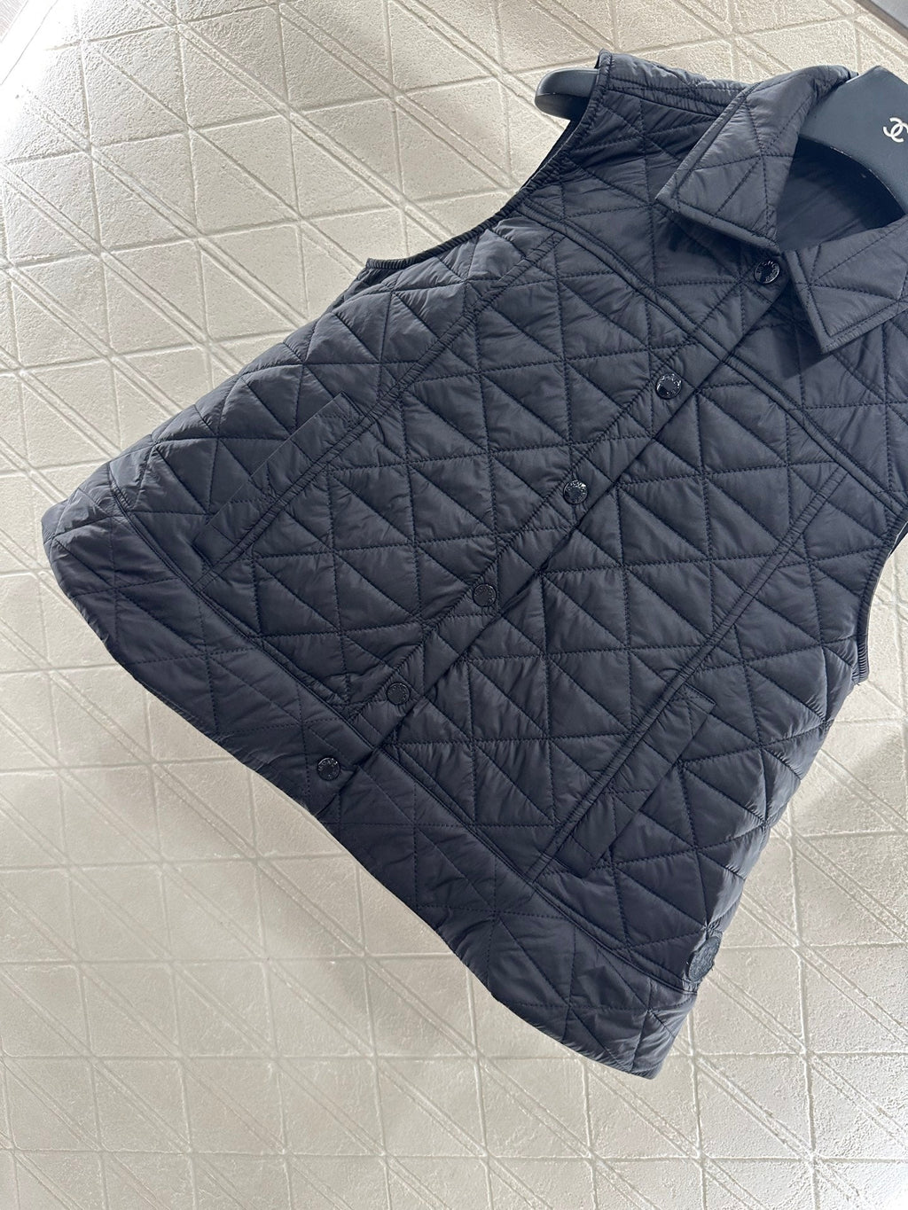 25fw new A-line rattan check cotton vest