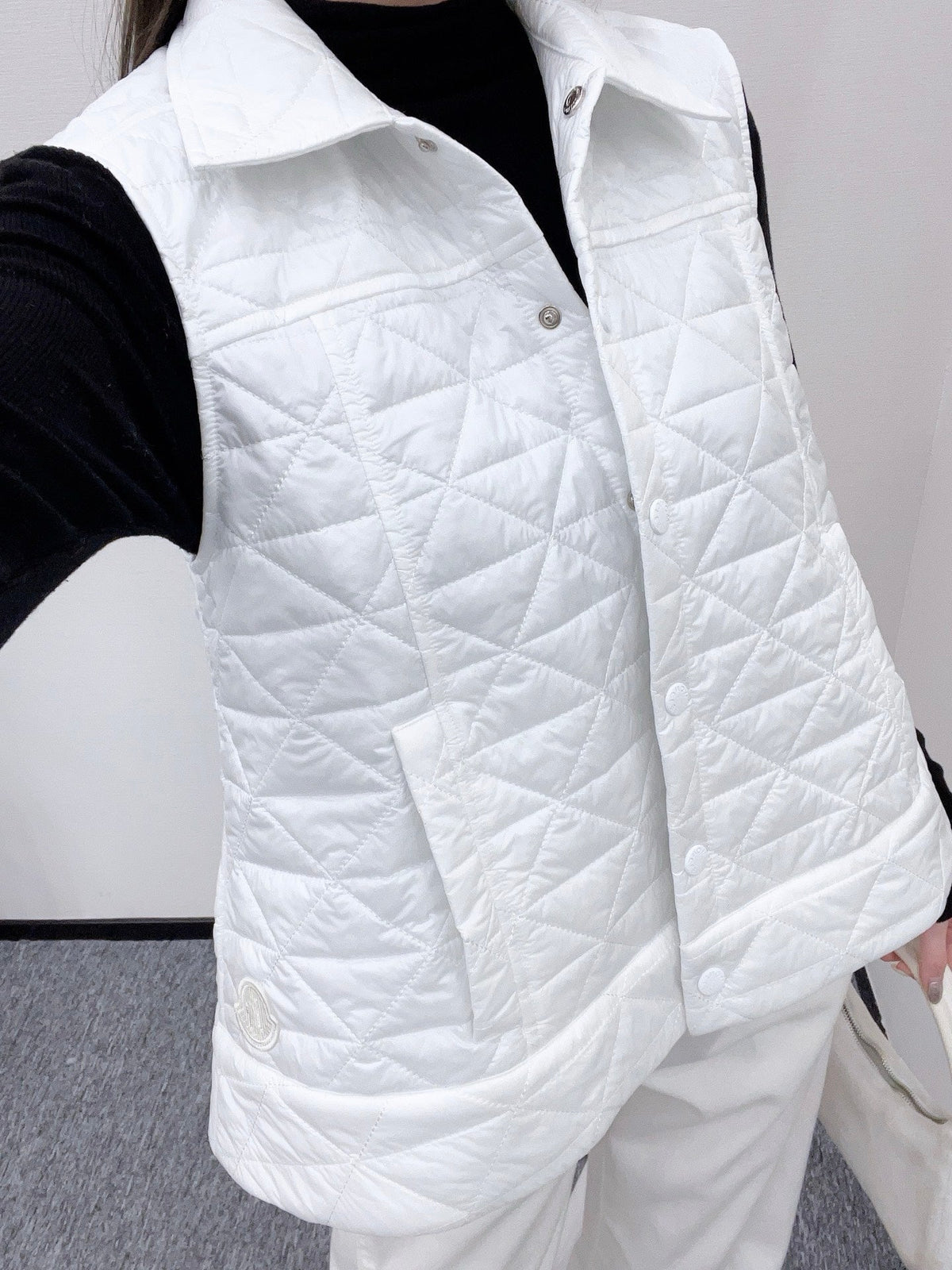 25fw new A-line rattan check cotton vest