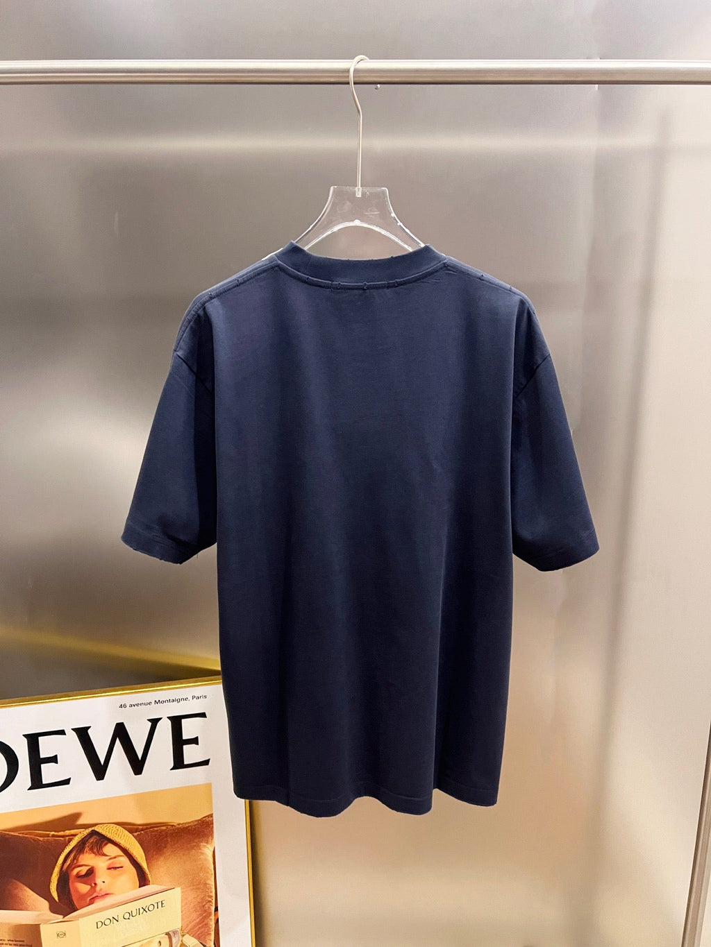 Wear and tear water washing short sleeves, round neck short sleeves