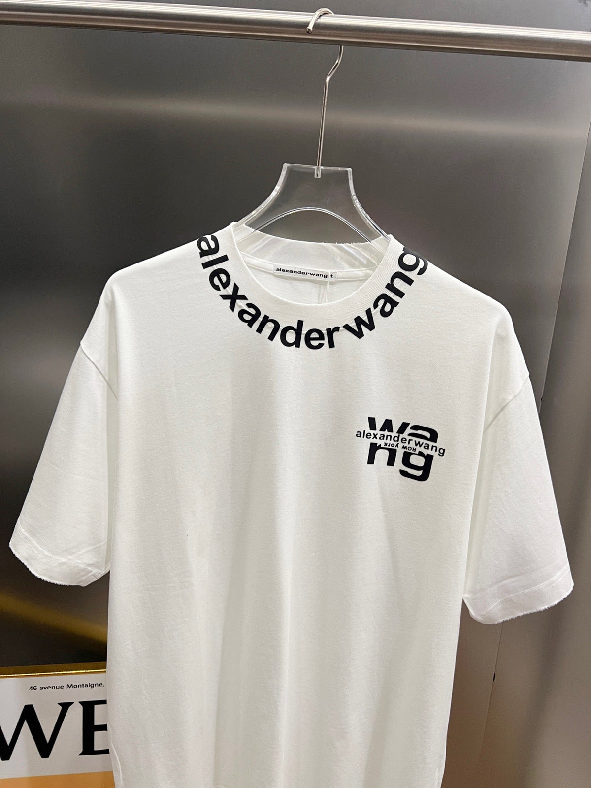 Wear and tear water washing short sleeves, round neck short sleeves