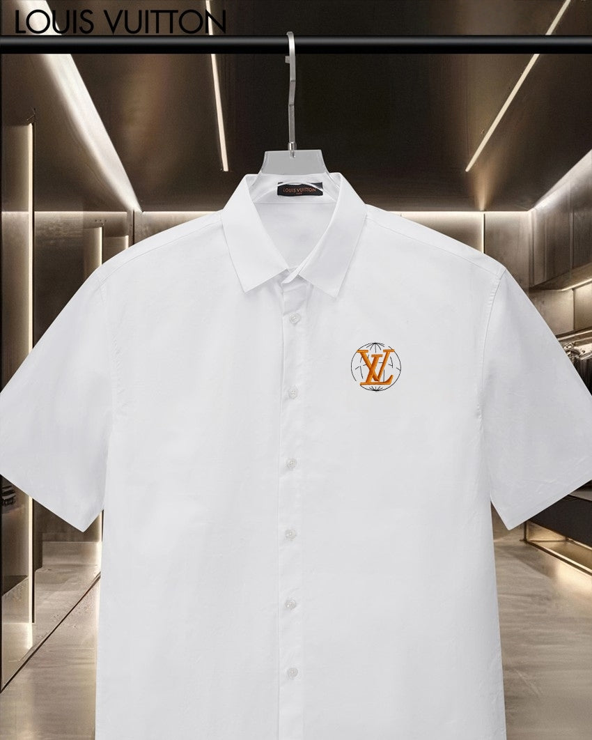 26ss Classic Chest Letter Logo Embroidered Short Sleeve Shirt